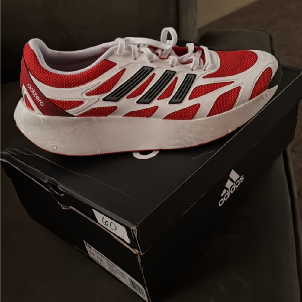 Adidas Adizero Aruku Red and White Sneakers